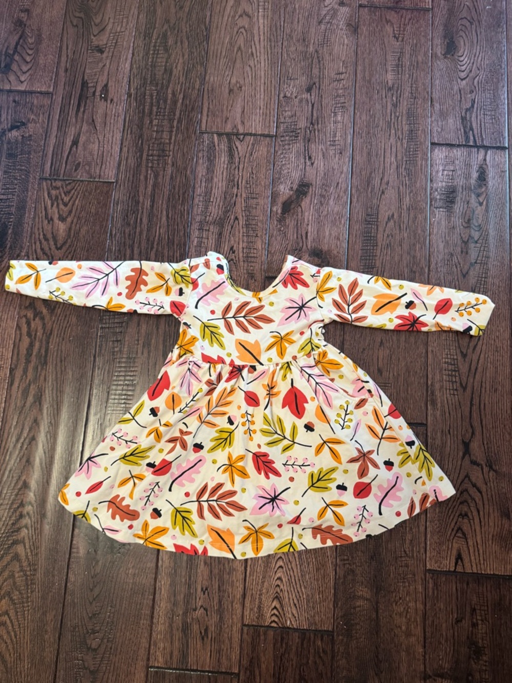 Hannah Andersson Long Sleeve Leaf Print Dress